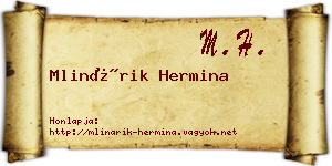 Mlinárik Hermina névjegykártya